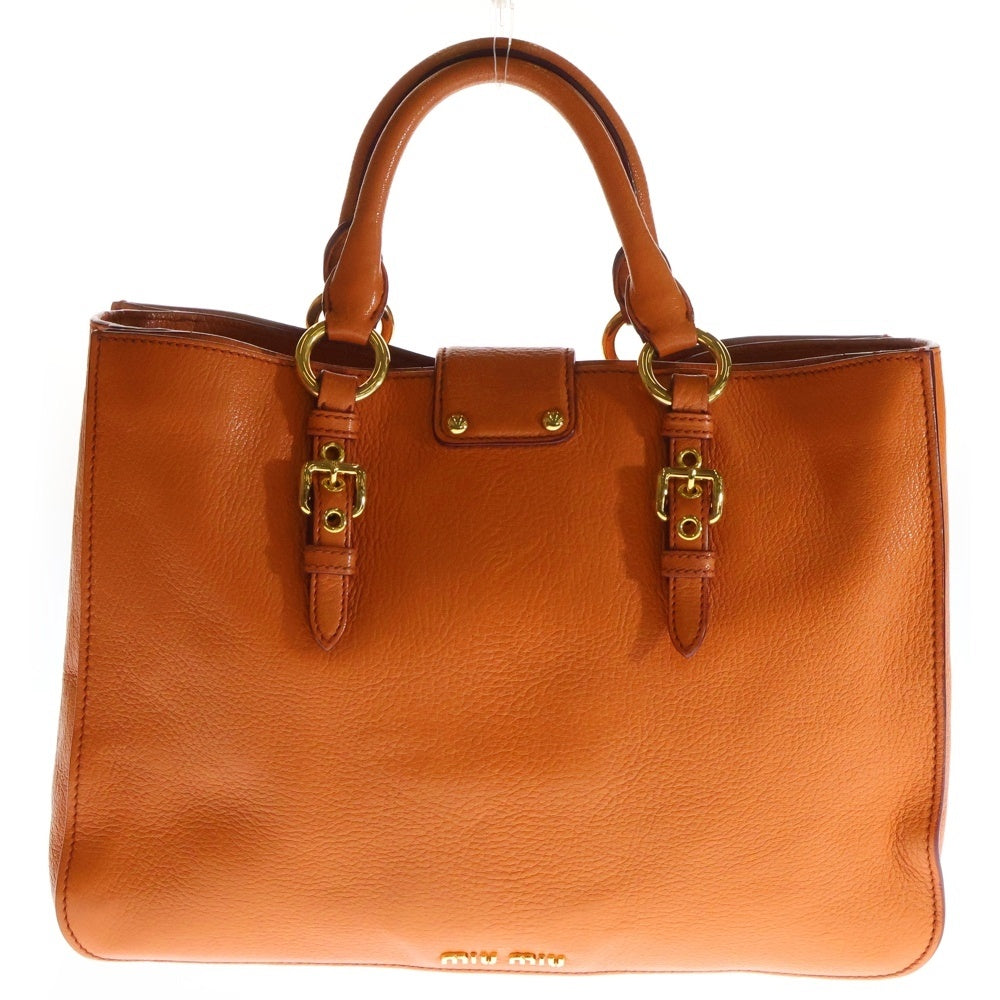 miumiu(ミュウミュウ) マドラス 2wayハンドバッグ ショルダーバッグ オレンジ レザー RN0797 レディース