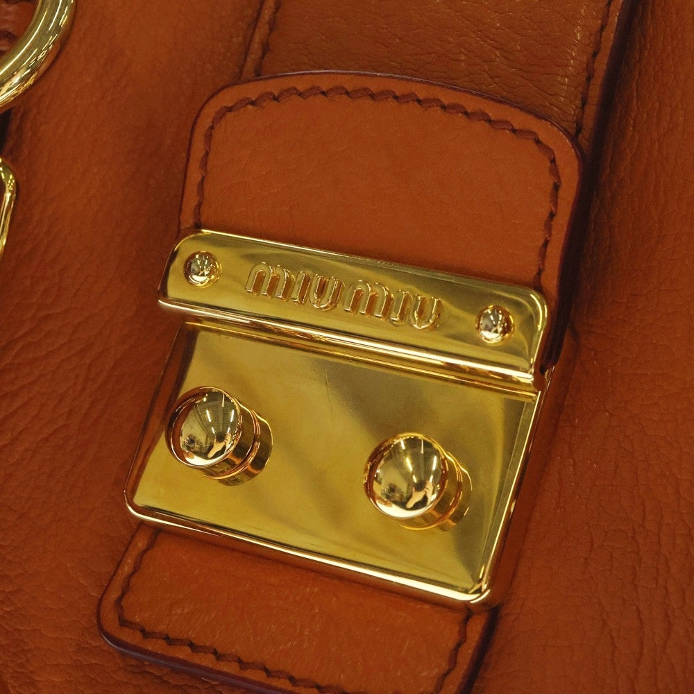 miumiu(ミュウミュウ) マドラス 2wayハンドバッグ ショルダーバッグ オレンジ レザー RN0797 レディース