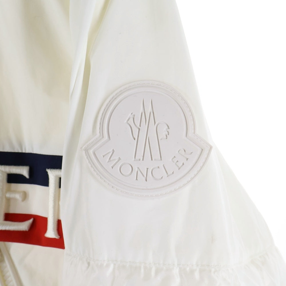 MONCLER(モンクレール) 21SS OLARGUES オラルグ ロゴ刺繍 ラバーワッペン トリコロール フーデッド ジップアップ ダウンジャケット ホワイト G10911B50A00 54A91