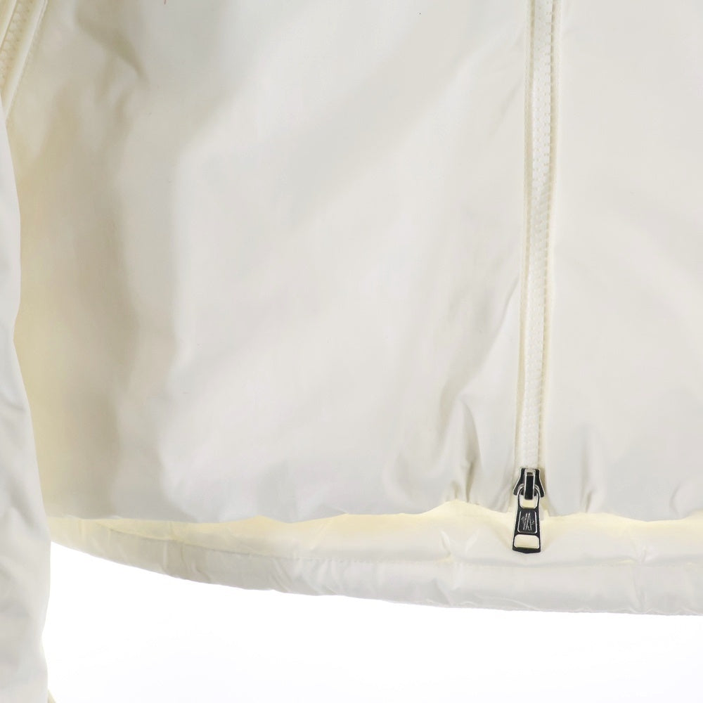 MONCLER(モンクレール) 21SS OLARGUES オラルグ ロゴ刺繍 ラバーワッペン トリコロール フーデッド ジップアップ ダウンジャケット ホワイト G10911B50A00 54A91