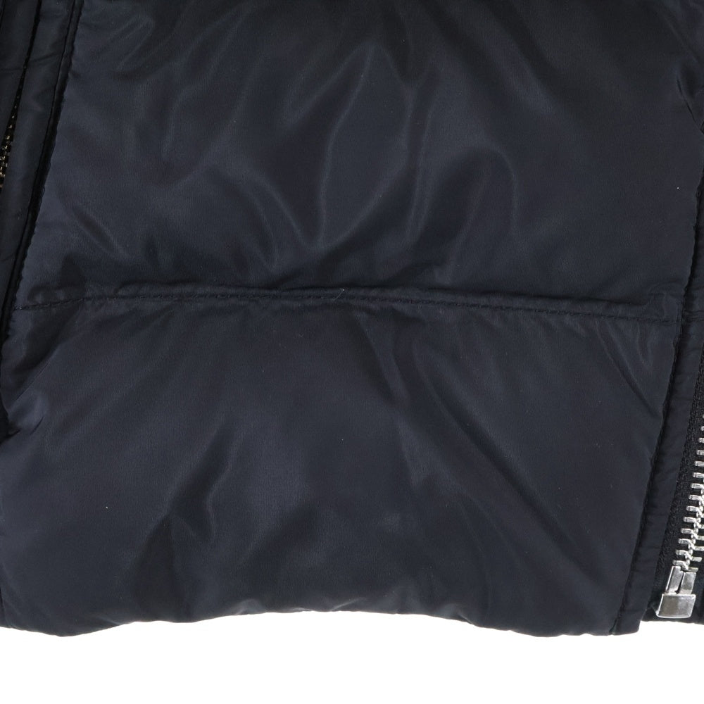 PRADA(プラダ) 19AW ブルー トライアングルロゴプレート ジップアップ ダウン ライダースジャケット ブラック レディース 29X510