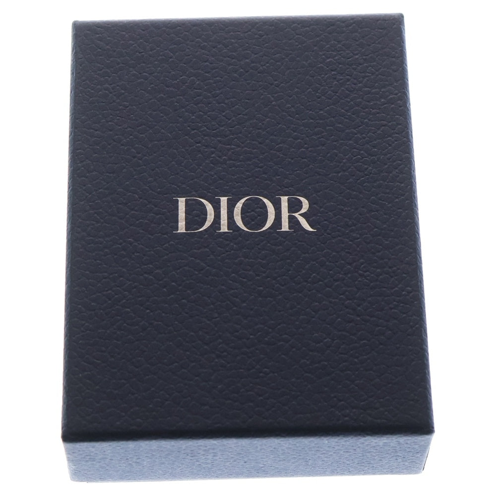 Christian Dior(クリスチャンディオール) オブリーク Bobby ベアー クマ イヤフォンケース エアーポッズケース バッグチャーム ネイビー キャンバス×レザー シルバー金具 レディース