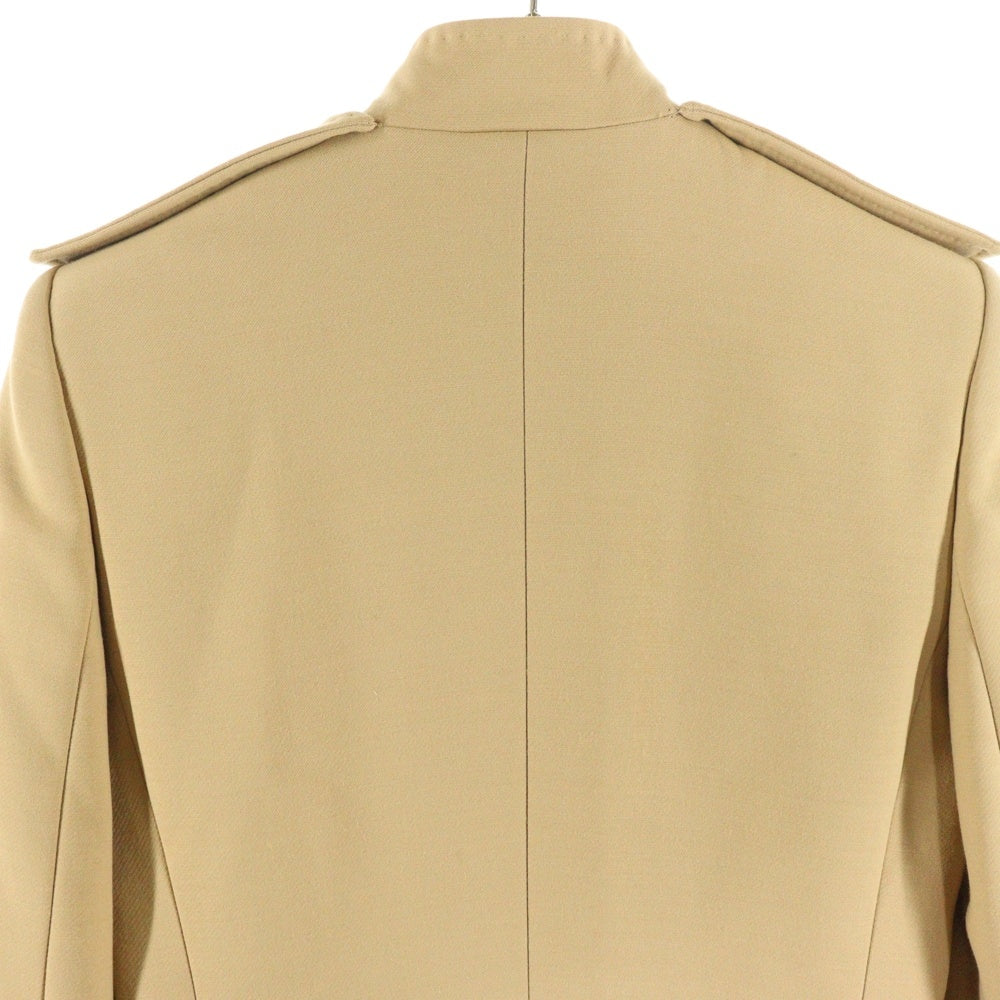 DOLCE & GABBANA(ドルチェアンドガッバーナ) 裏地レオパード総柄 スタンドカラー 比翼 ロングジャケット コート ベージュ レディース A5079 2411