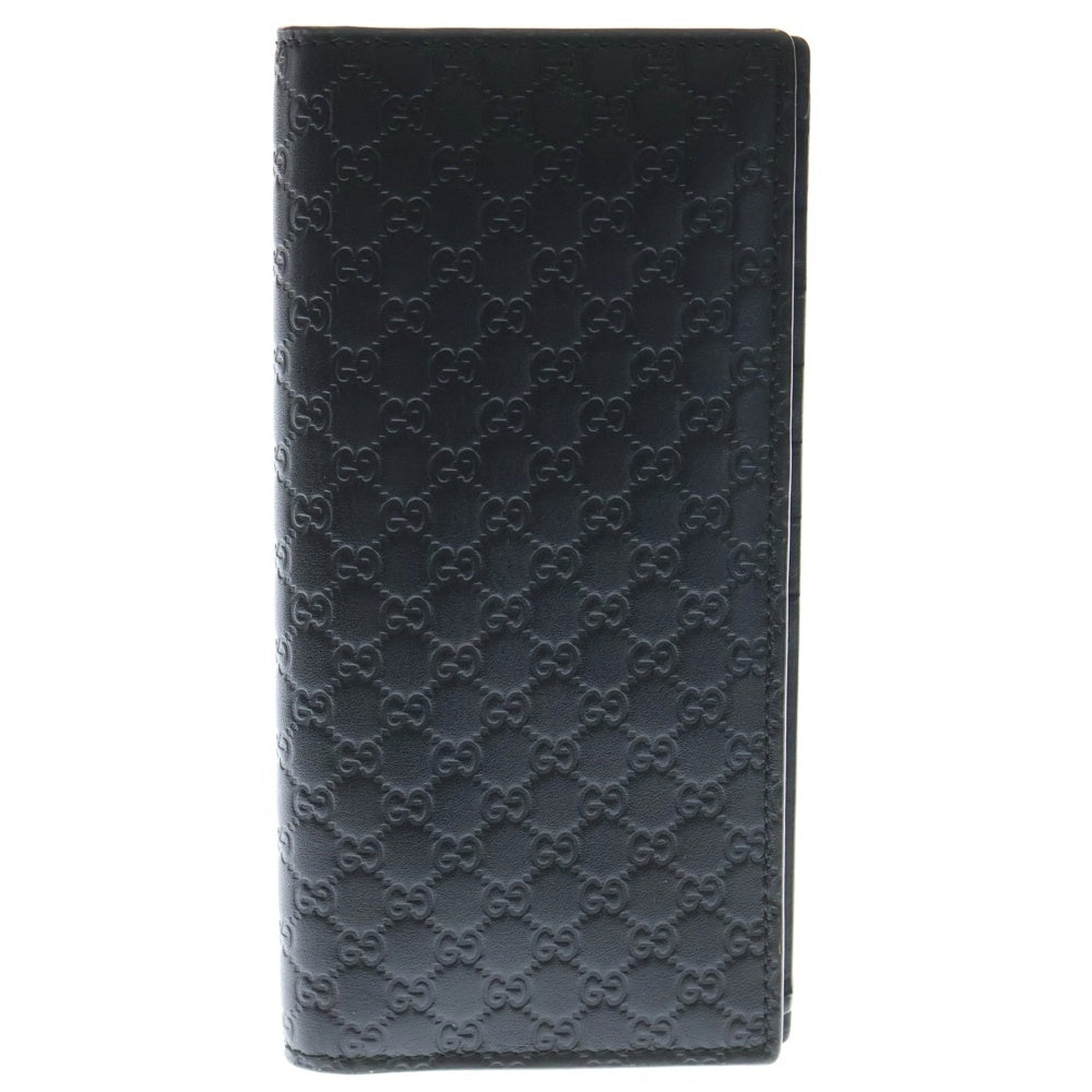 GUCCI(グッチ) マイクログッチシマ 長財布 ロングウォレット カードケース ブラック レザー 449245 レディース