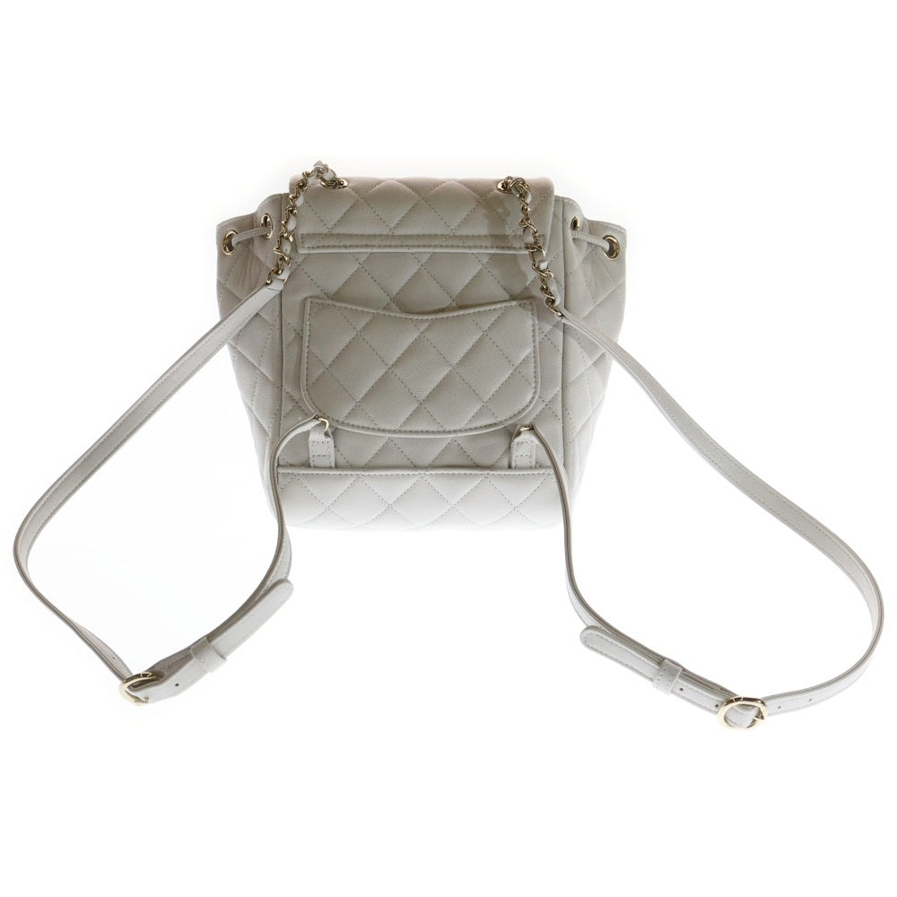 CHANEL(シャネル) マトラッセ リュックサック バックパック チェーンバッグ ホワイト キャビア A91121 ゴールド金具 レディース