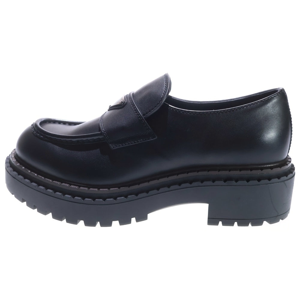 PRADA(プラダ) トライアングルロゴプレート オックスフォード レザー チャンキー ラバーソール ローファー シューズ ブラック 2DE148 レディース