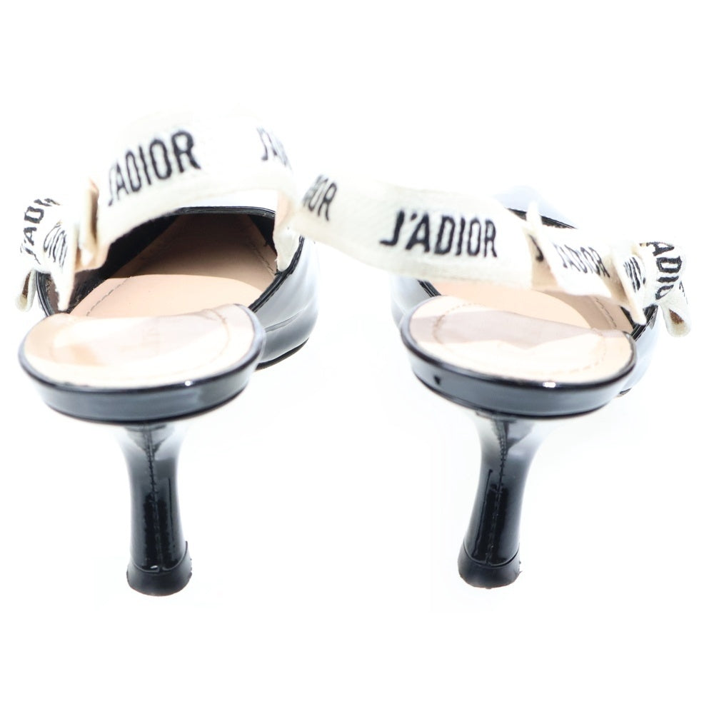 Christian Dior(クリスチャンディオール) J'ADIOR ジャディオール パテントレザー スリングバック ヒール パンプス シューズ ブラック レディース