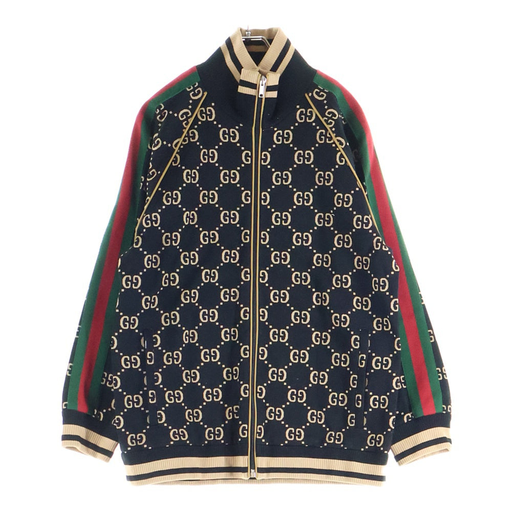 GUCCI(グッチ) 22AW GGシェリー ジップブルゾン ジャケット ブラック/ベージュ 695955 XJEEI
