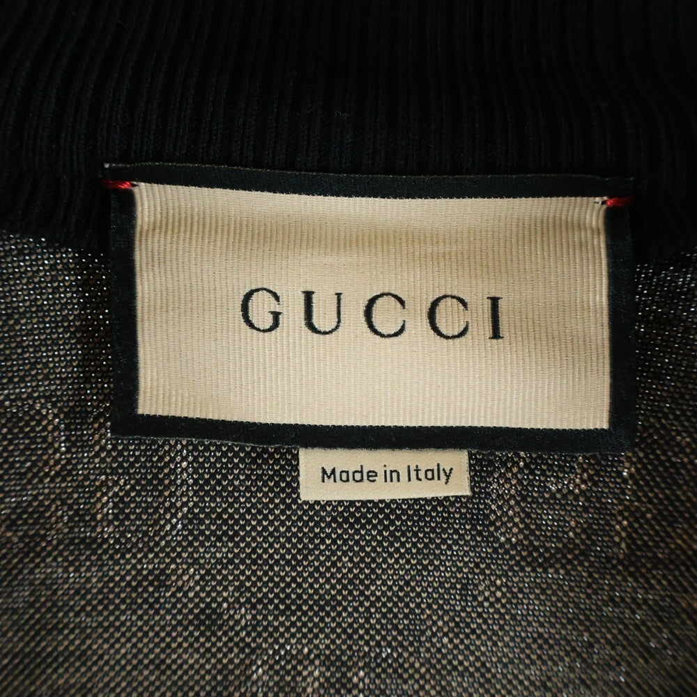 GUCCI(グッチ) 22AW GGシェリー ジップブルゾン ジャケット ブラック/ベージュ 695955 XJEEI