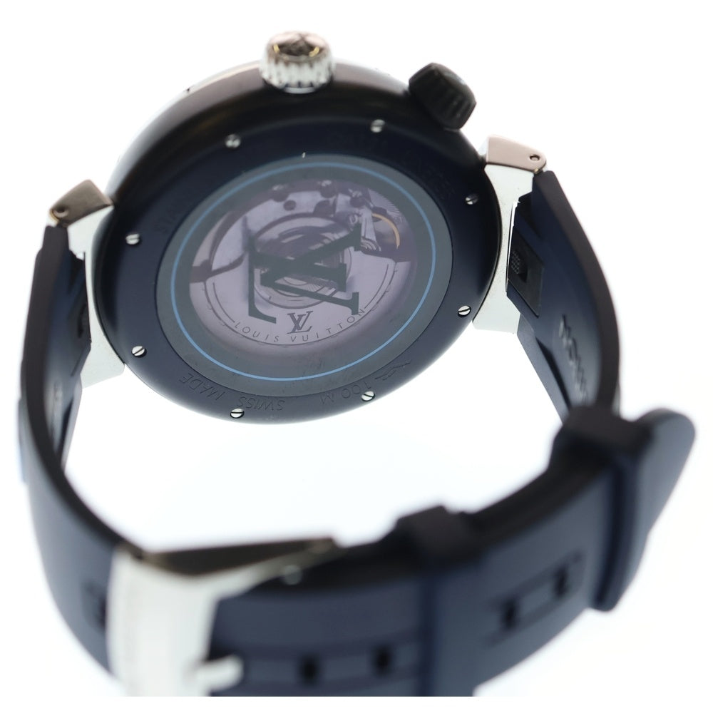 LOUIS VUITTON(ルイヴィトン) タンブール ストリート ダイバー スカイラインブルー文字盤 SS×ラバー/AT 自動巻き 腕時計 QA121Z
