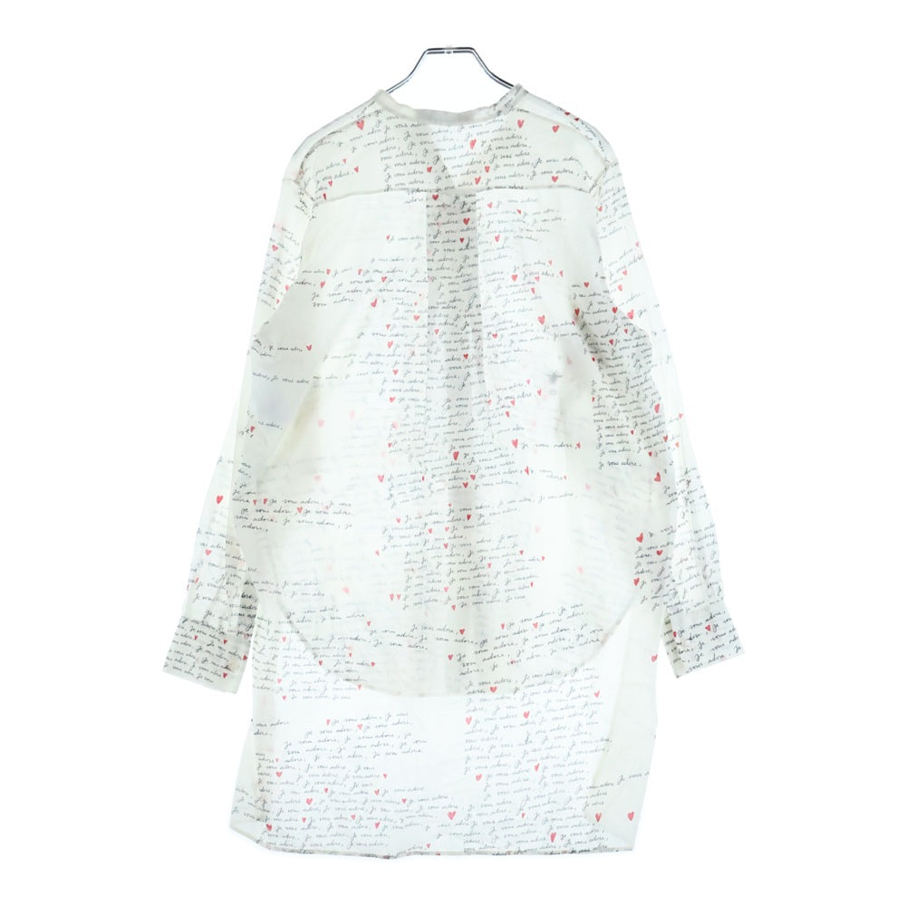 Christian Dior(クリスチャンディオール) ハート レター総柄長袖シャツ ホワイト レディース 441B54A3851