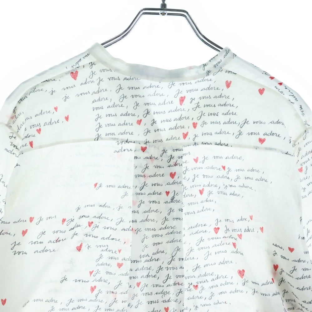 Christian Dior(クリスチャンディオール) ハート レター総柄長袖シャツ ホワイト レディース 441B54A3851