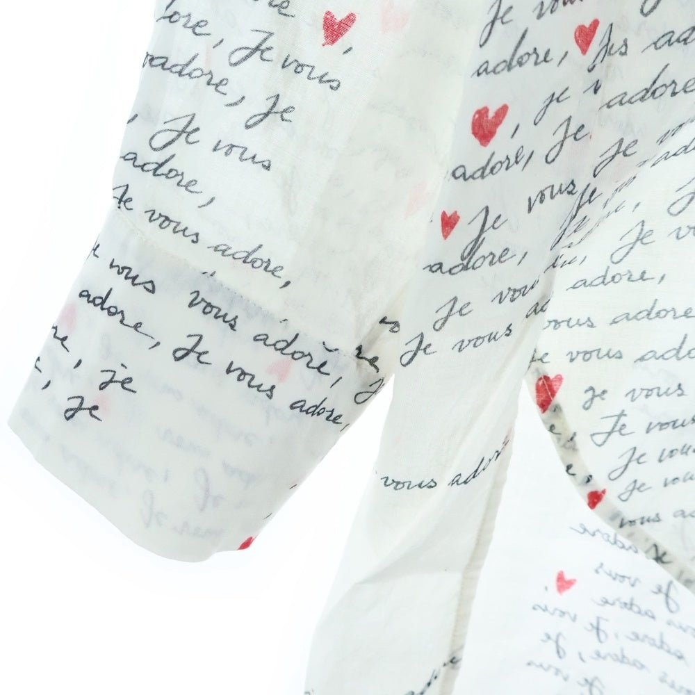 Christian Dior(クリスチャンディオール) ハート レター総柄長袖シャツ ホワイト レディース 441B54A3851