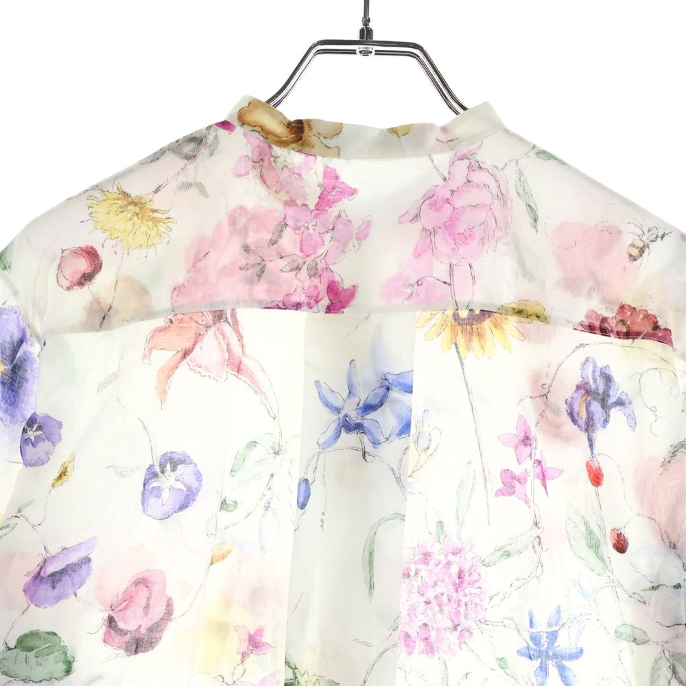 Christian Dior(クリスチャンディオール) ボタニカル柄 長袖シャツ ホワイト/ピンク レディース 351B54A3763