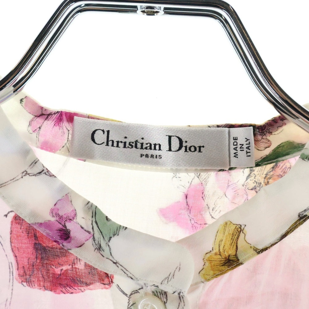 Christian Dior(クリスチャンディオール) ボタニカル柄 長袖シャツ ホワイト/ピンク レディース 351B54A3763