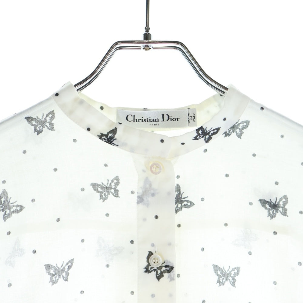 Christian Dior(クリスチャンディオール) バタフライ総柄プリント 長袖シャツ ホワイト 411B55A3742