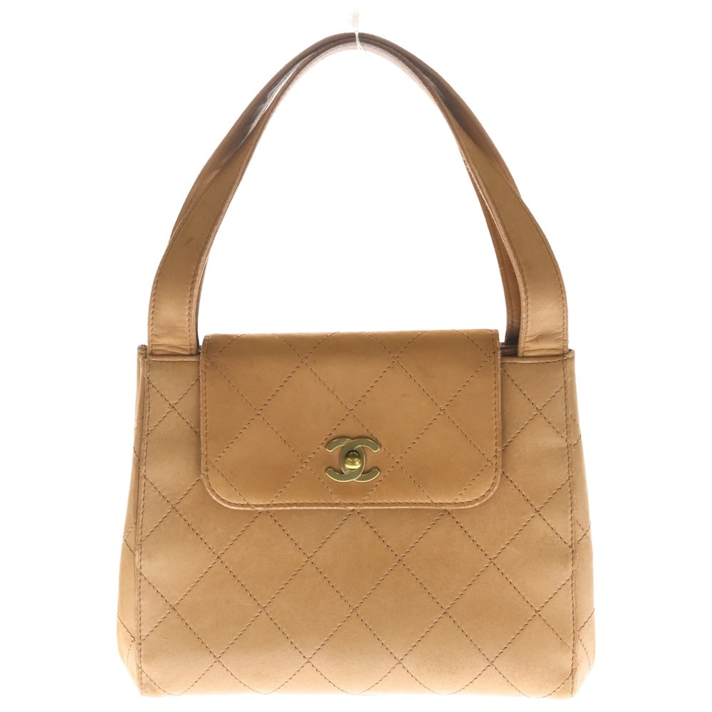 CHANEL(シャネル) マトラッセ ココマーク ターンロック ラムスキン レザー ハンドバッグ ゴールド金具 ブラウン 5番台 レディース