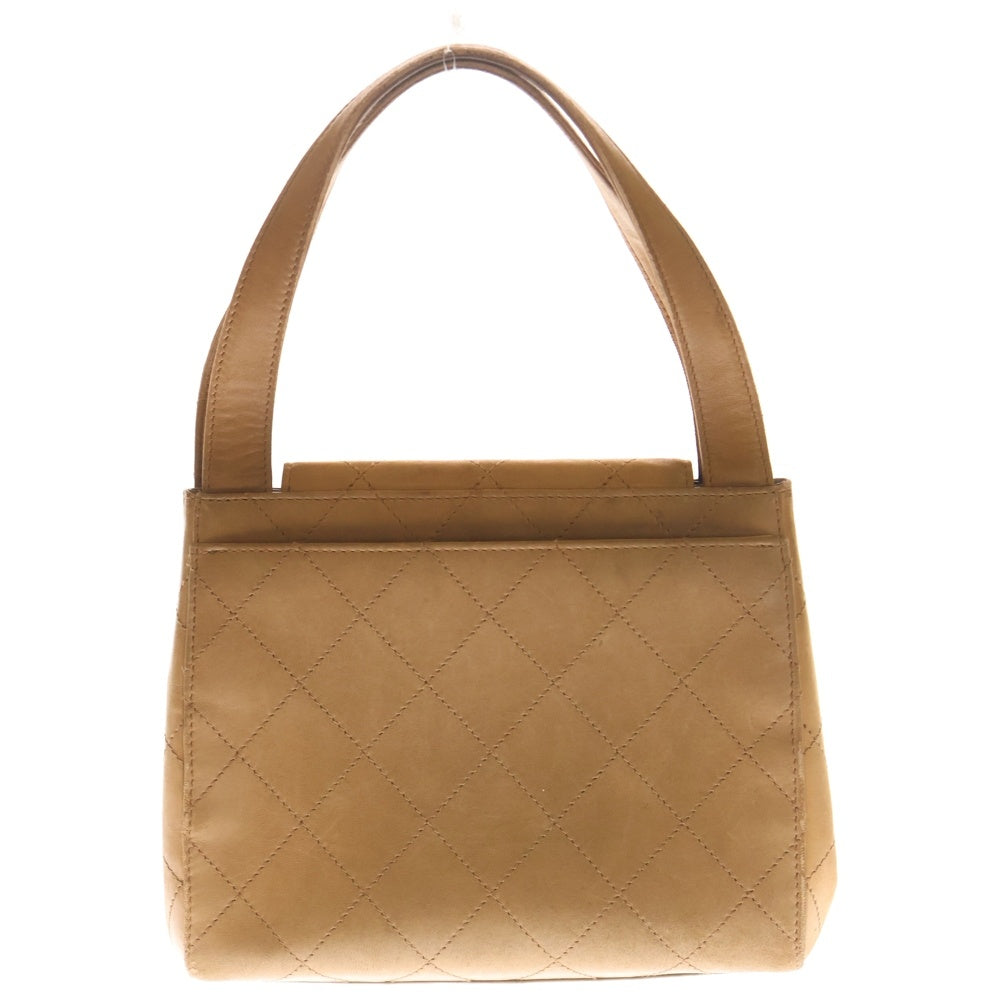 CHANEL(シャネル) マトラッセ ココマーク ターンロック ラムスキン レザー ハンドバッグ ゴールド金具 ブラウン 5番台 レディース