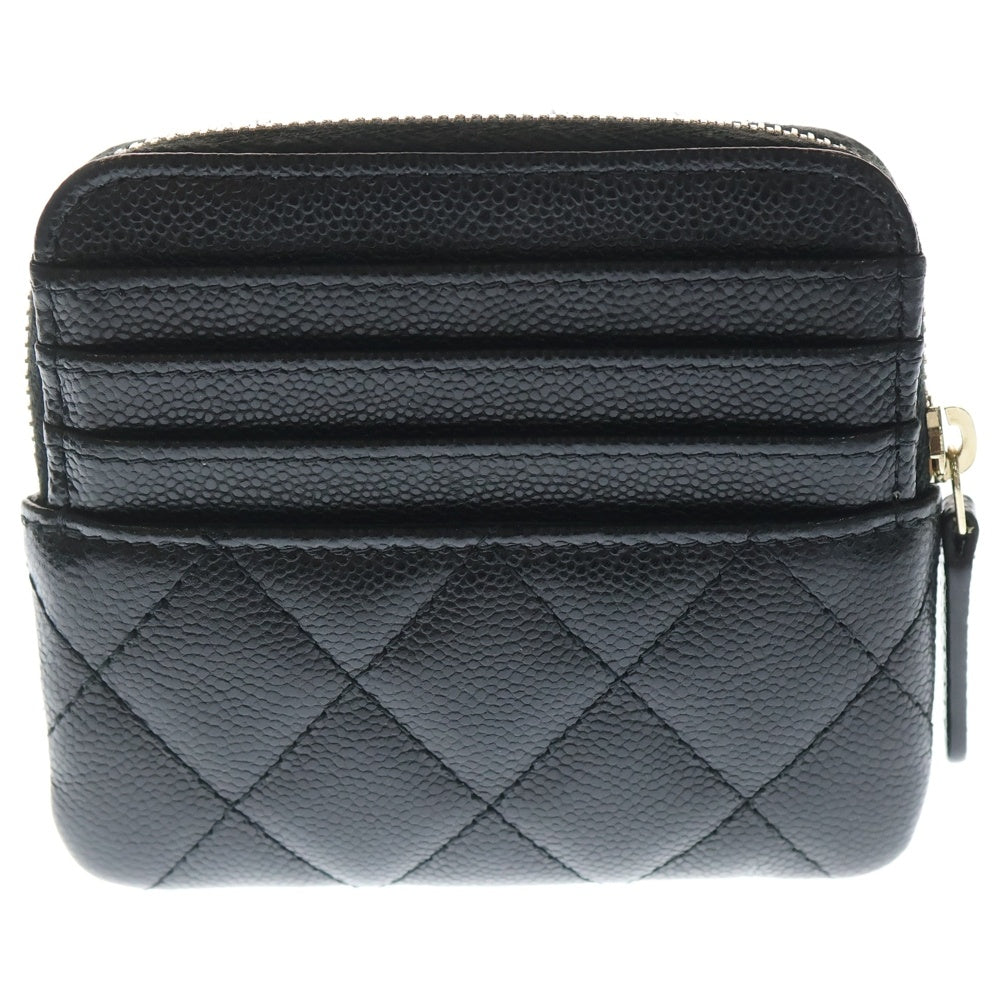 CHANEL(シャネル) マトラッセ コインケース キャビアスキン ブラック ゴールド金具 AP2061 レディース