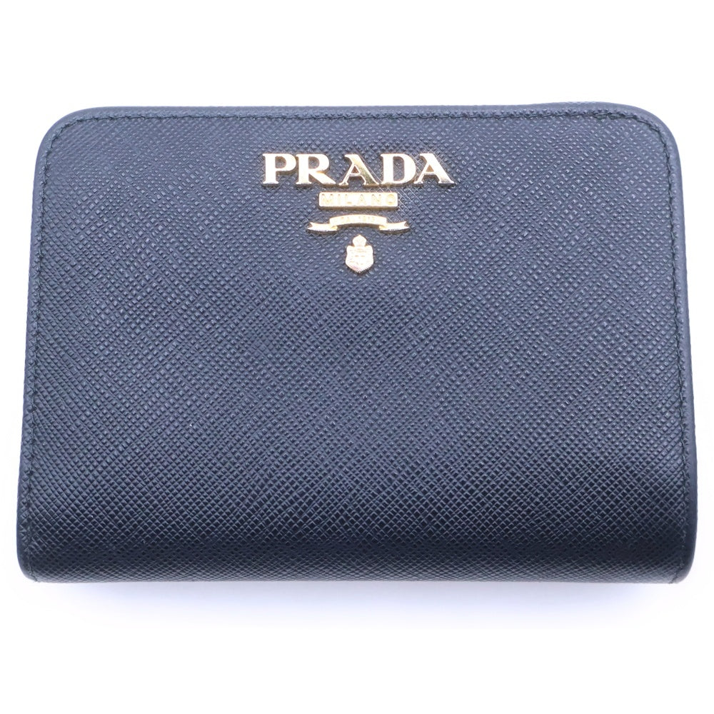 PRADA(プラダ) サフィアーノレザー 二つ折り財布 ブラック 1ML018 レディース