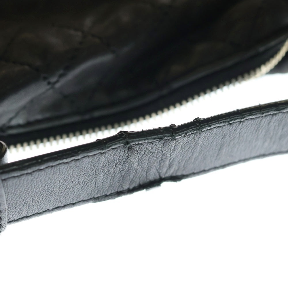 CHANEL(シャネル) マトラッセ ココマーク ラムスキン レザー 2WAY ハンド チェーンショルダーバッグ ゴールド金具 ブラック 18番台 レディース