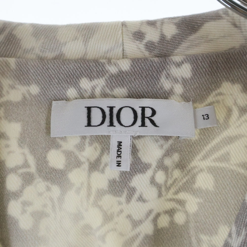 Christian Dior(クリスチャンディオール) リリー総柄 スナップボタン テーラードジャケット グレー キッズ 3WBM12JKTB