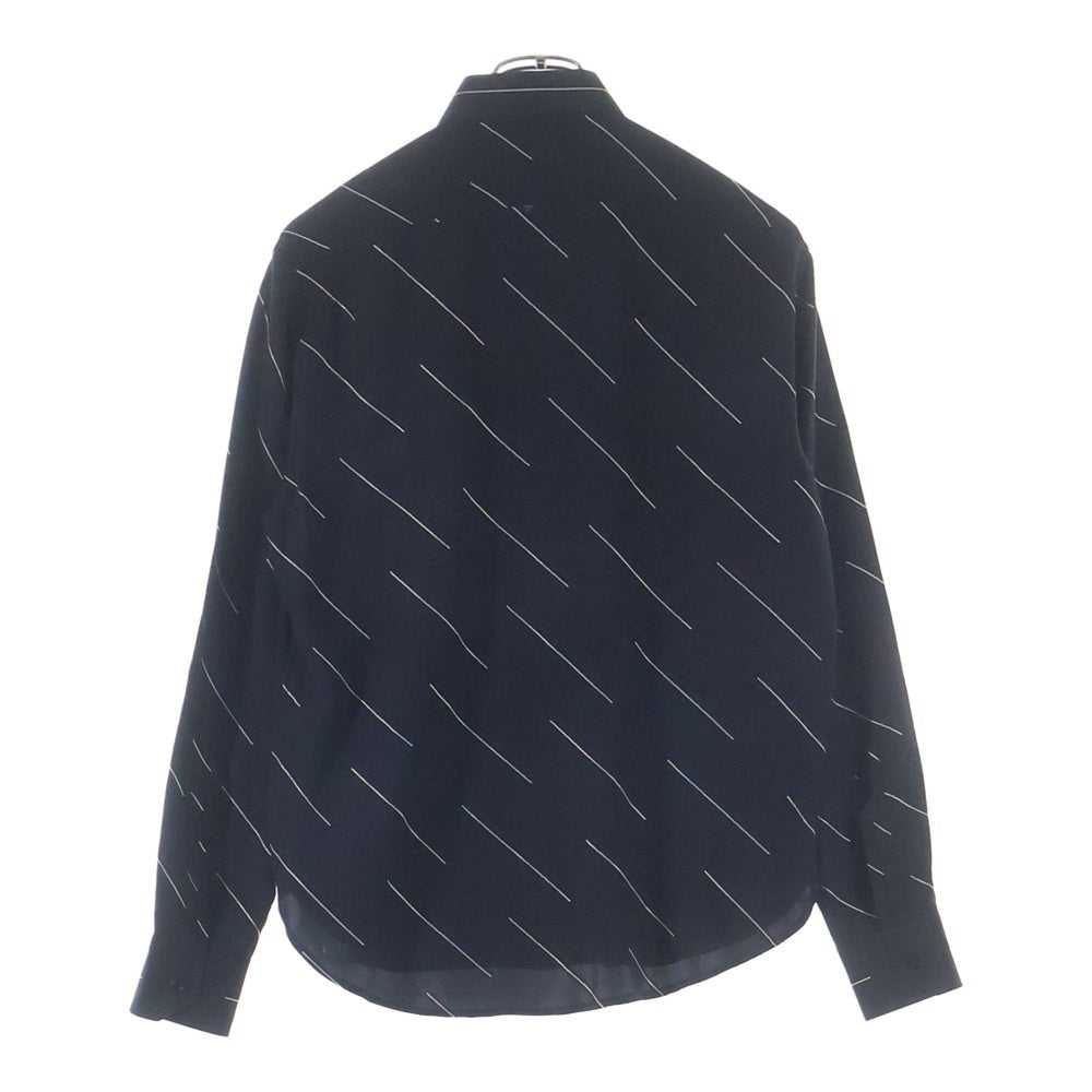 SAINT LAURENT PARIS(サンローランパリ) バイアス柄 比翼ボタン 長袖 シャツ ブラック 564172