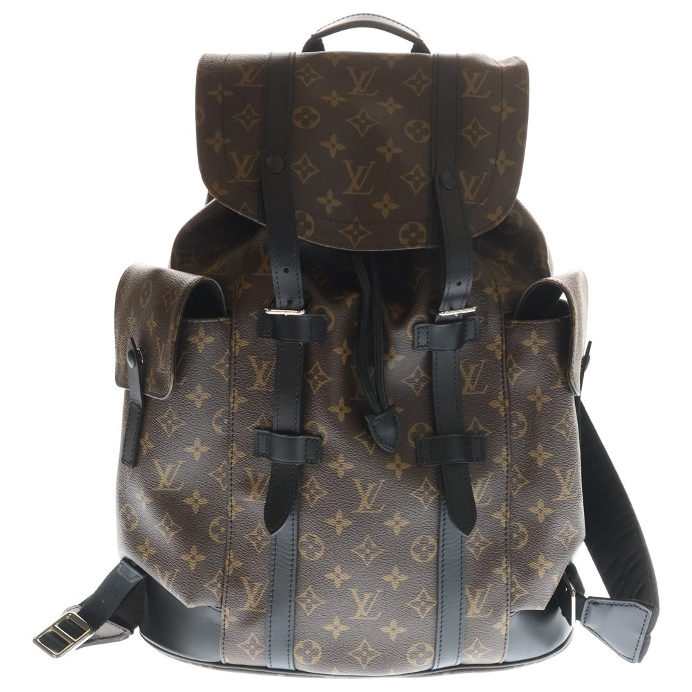 LOUIS VUITTON(ルイヴィトン) クリストファーMM リュックサック バックパック ブラック×ブラウン レザー×PVC M43735 ゴールド金具 レディース