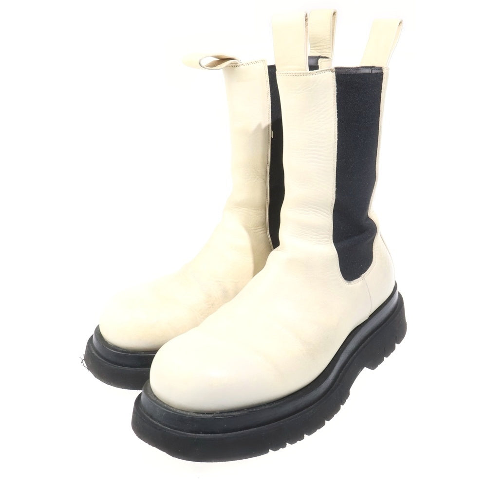 BOTTEGA VENETA(ボッテガヴェネタ) Lug Boots サイドゴア レザーラグブーツ ホワイト