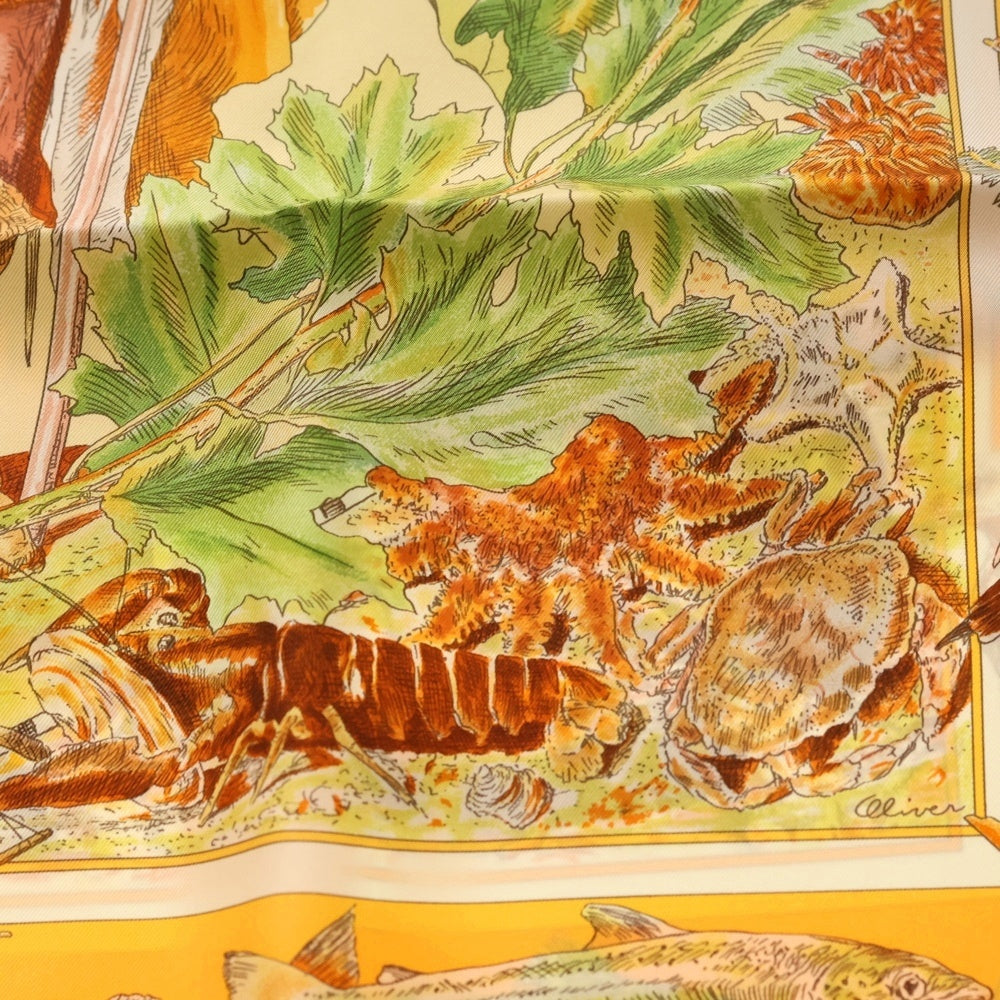 HERMES(エルメス) カレ90 カナダ インディアン シルク シルクスカーフ イエロー レディース