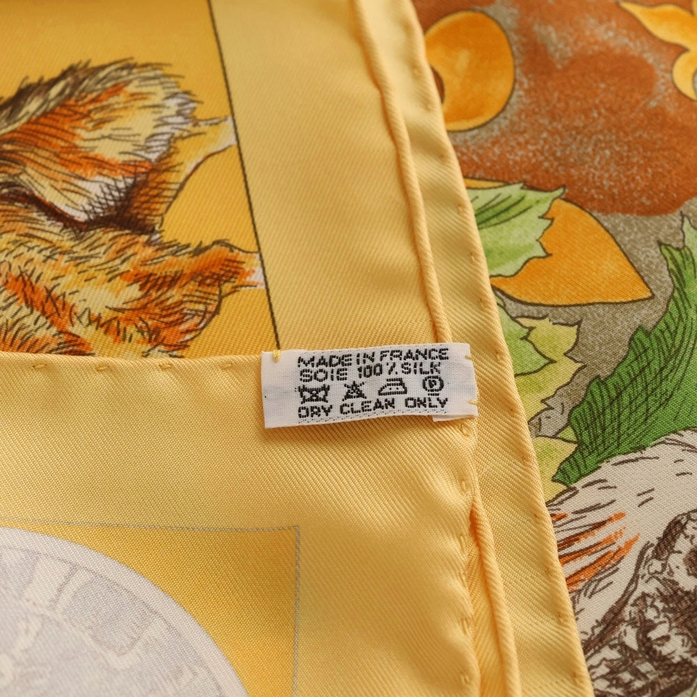 HERMES(エルメス) カレ90 カナダ インディアン シルク シルクスカーフ イエロー レディース