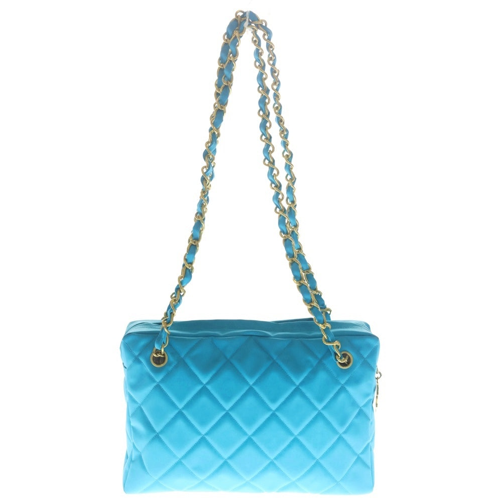 CHANEL(シャネル) マトラッセ ナイロン ココマーク チェーンショルダーバッグ ゴールド金具 ブルー 2番台 レディース