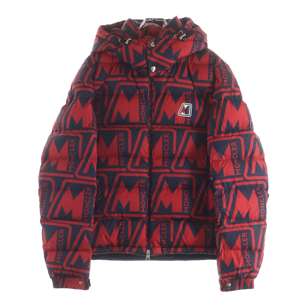 MONCLER(モンクレール) 20AW FRIOLAND F20911A59800 54AN4 総柄ダウンジャケット ネイビー×レッド