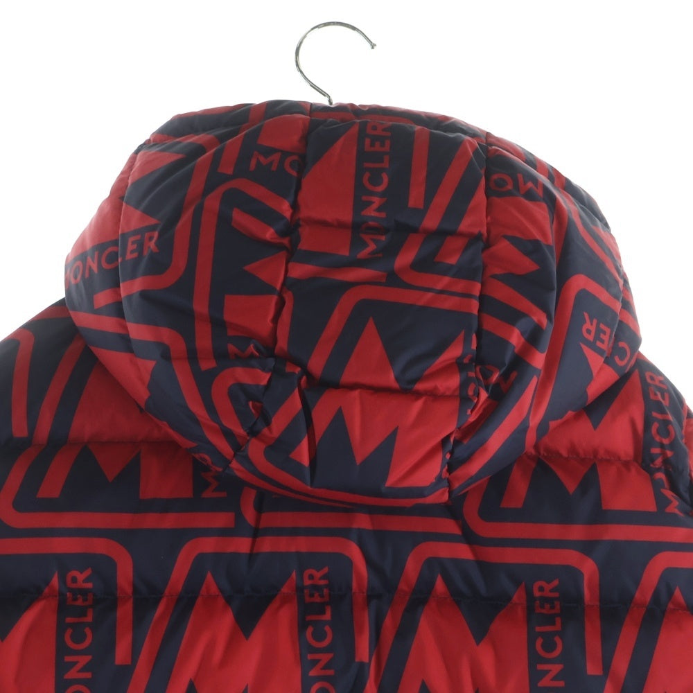 MONCLER(モンクレール) 20AW FRIOLAND F20911A59800 54AN4 総柄ダウンジャケット ネイビー×レッド