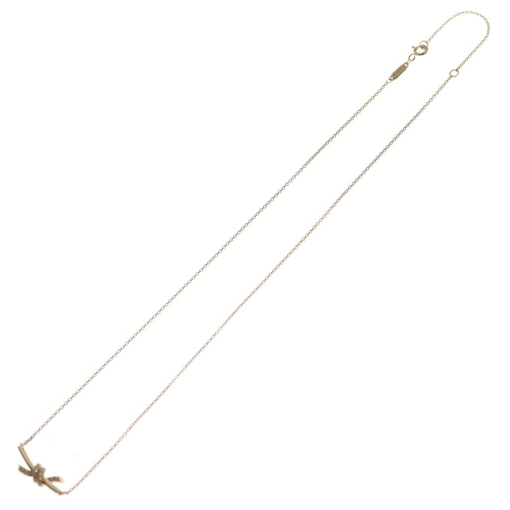 TIFFANY & Co.(ティファニー) ノット ダイヤネックレス Au750 K18 PG ピンクゴールド ペンダント レディース
