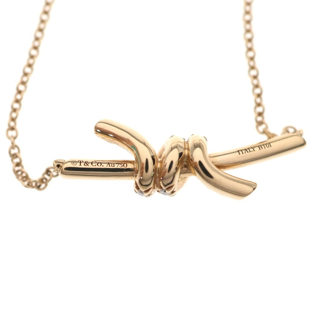 TIFFANY & Co.(ティファニー) ノット ダイヤネックレス Au750 K18 PG