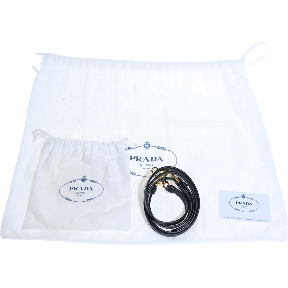 PRADA(プラダ) パニエ 2WAYショルダーバッグ ハンドバッグ ブラック レザー 1BA212 ゴールド金具 レディース