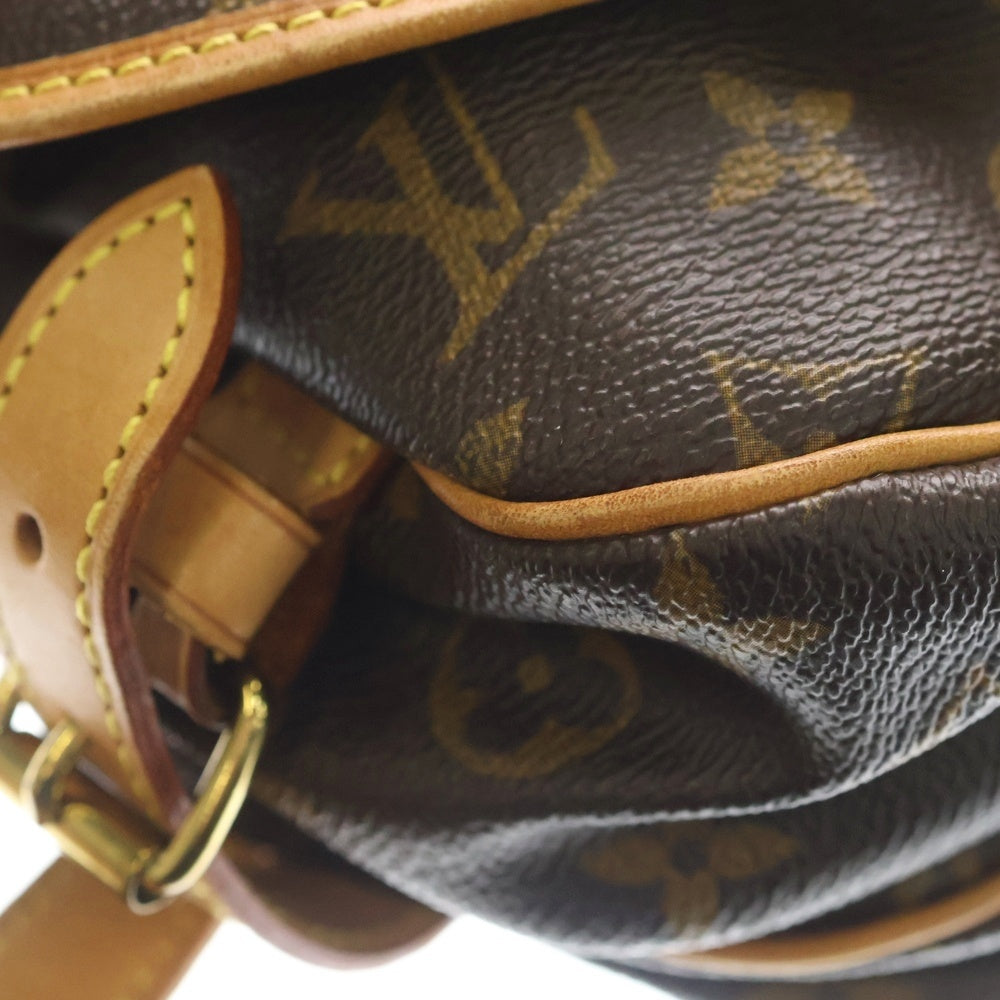LOUIS VUITTON(ルイヴィトン) モノグラム ソミュール30 ショルダーバッグ ブラウン レザー×PVC M42256 ゴールド金具 レディース