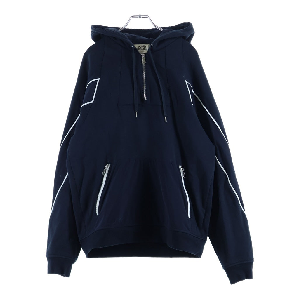 HERMES(エルメス) ジップアップパーカー フーディー ネイビー #XL