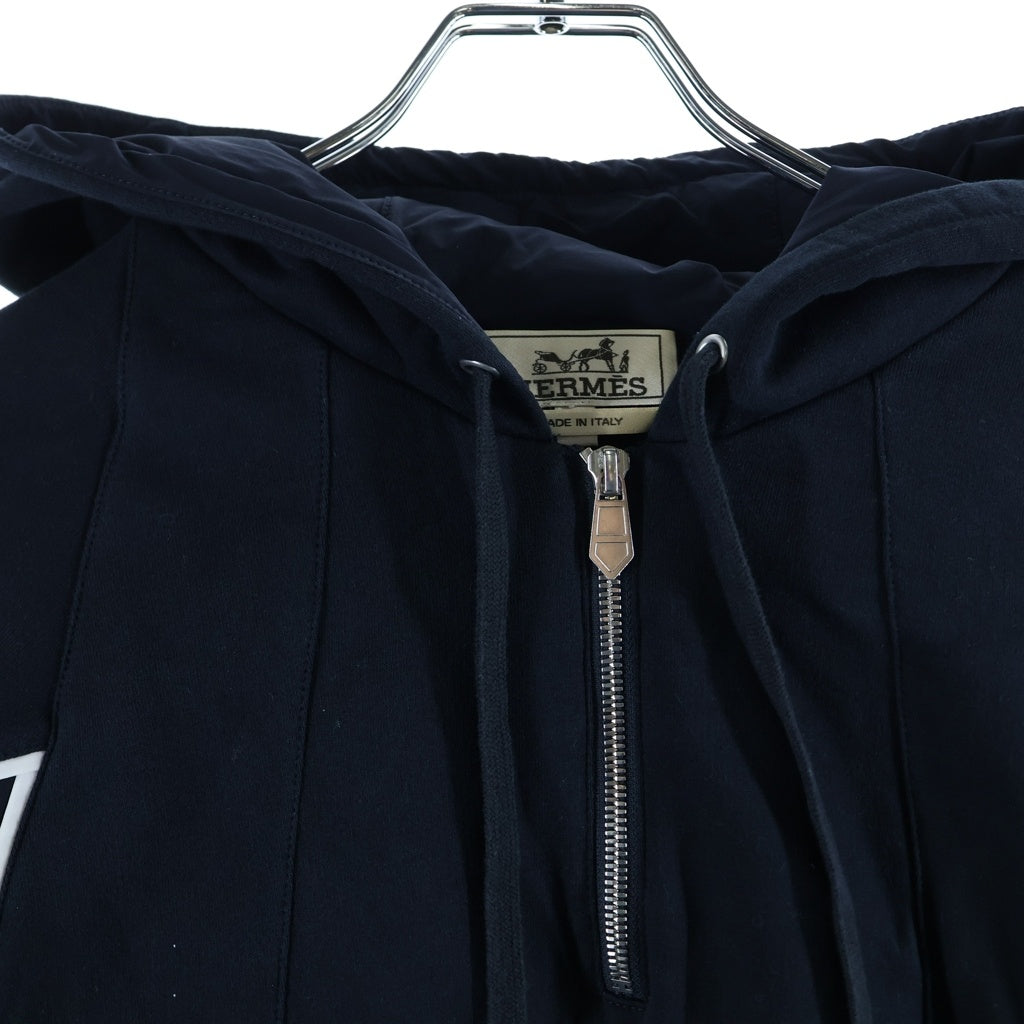 HERMES(エルメス) ジップアップパーカー フーディー ネイビー #XL