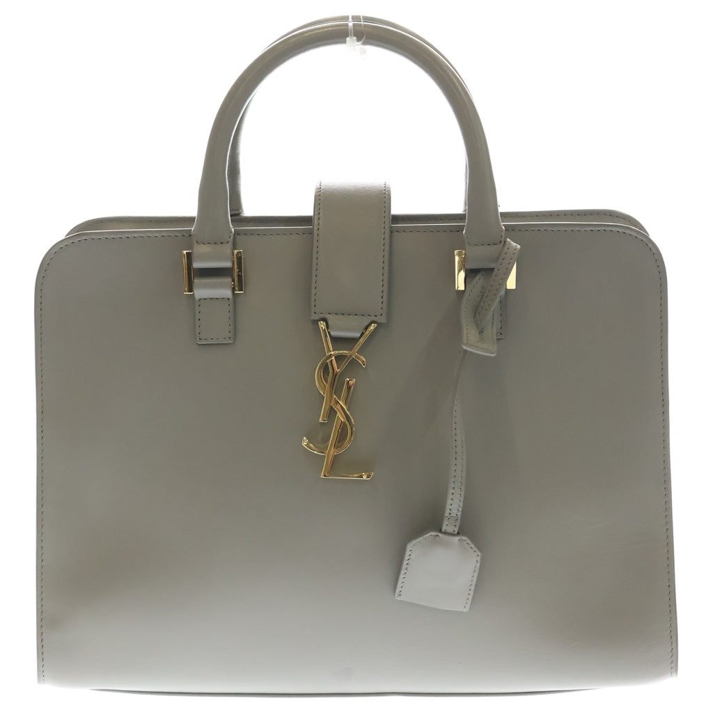YVES SAINT LAURENT(イヴサンローラン) ベイビーカバス レザー ハンドバッグ グレー ARS472469Y 1017 ゴールド金具 レディース