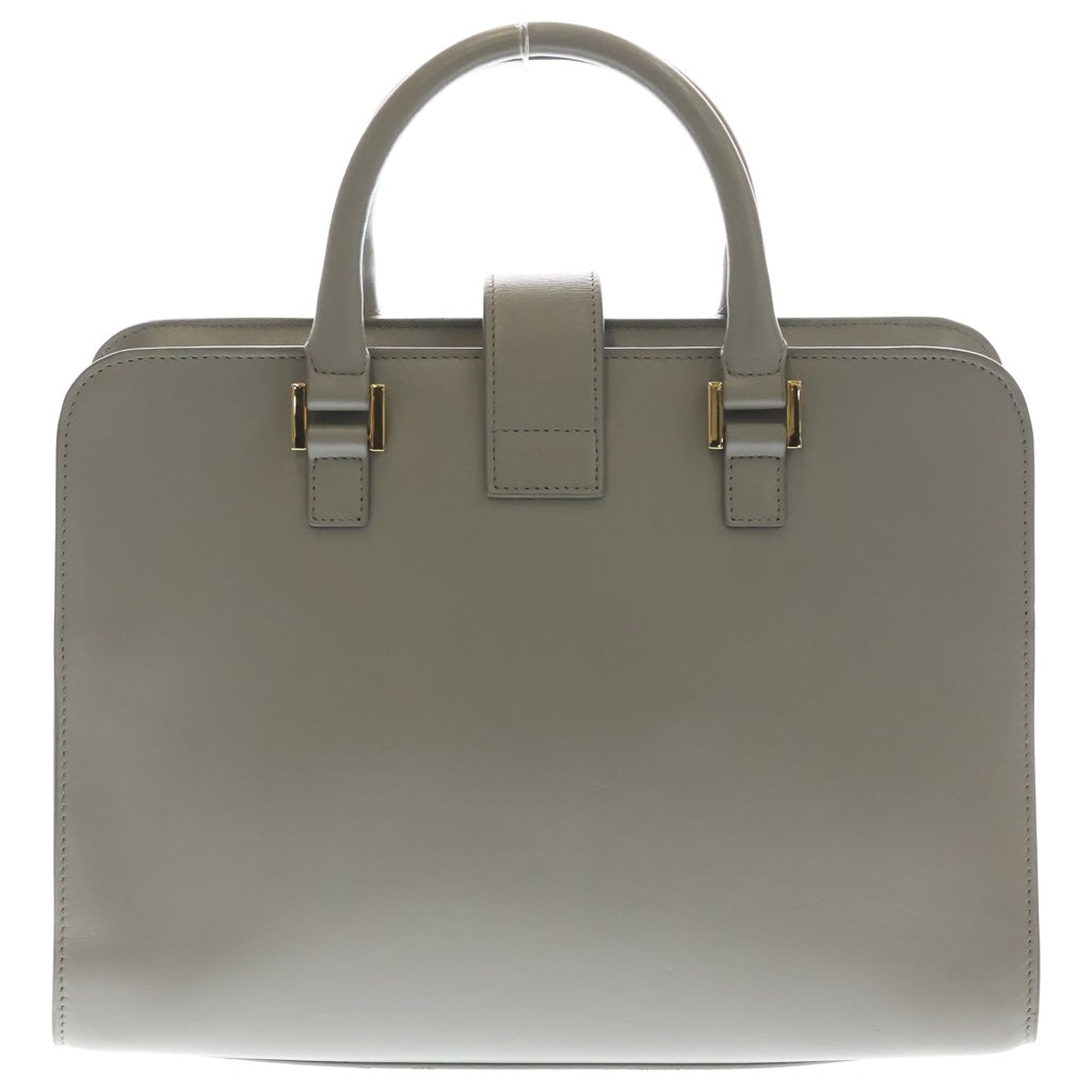 YVES SAINT LAURENT(イヴサンローラン) ベイビーカバス レザー ハンドバッグ グレー ARS472469Y 1017 ゴールド金具 レディース