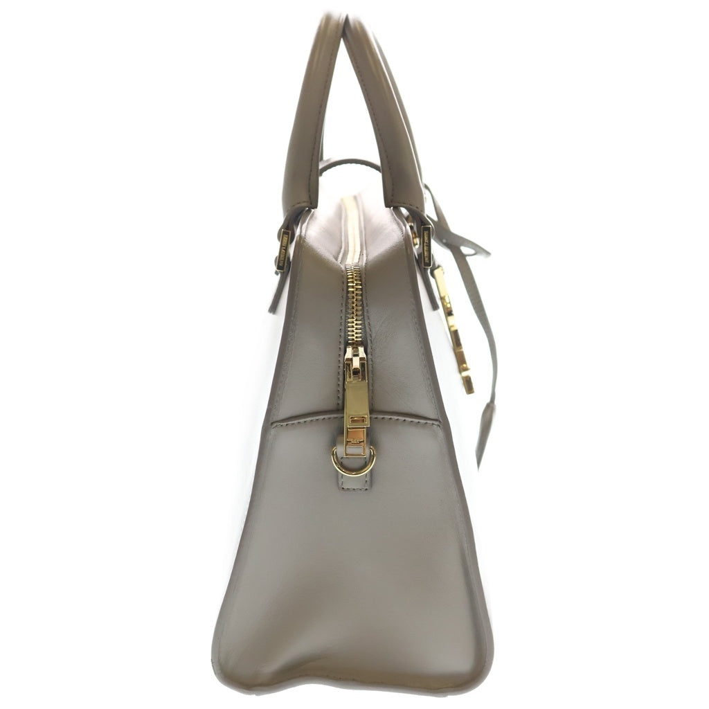 YVES SAINT LAURENT(イヴサンローラン) ベイビーカバス レザー ハンドバッグ グレー ARS472469Y 1017 ゴールド金具 レディース