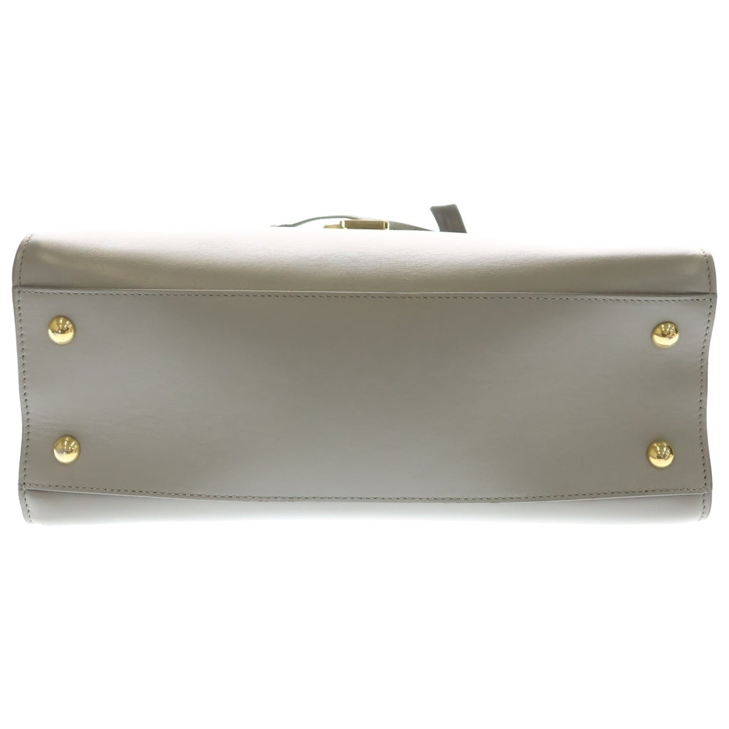 YVES SAINT LAURENT(イヴサンローラン) ベイビーカバス レザー ハンドバッグ グレー ARS472469Y 1017 ゴールド金具 レディース