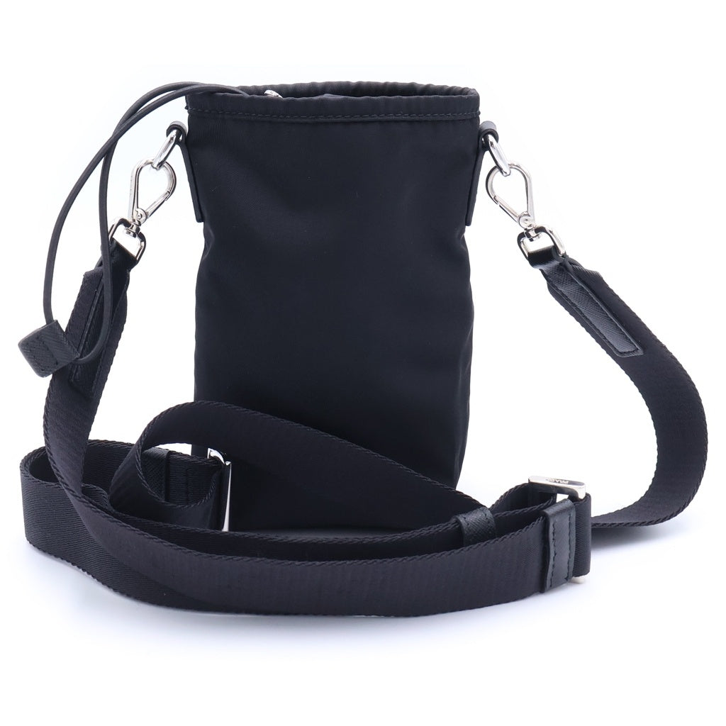 PRADA(プラダ) フォンショルダー 携帯ケース ショルダーバッグ ミニバッグ ブラック テスート 2ZH155 シルバー金具 レディース