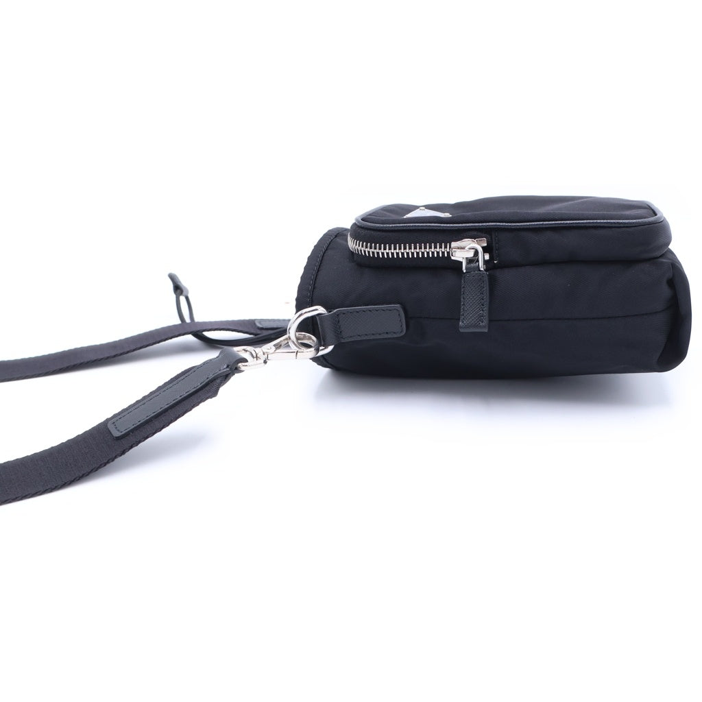 PRADA(プラダ) フォンショルダー 携帯ケース ショルダーバッグ ミニバッグ ブラック テスート 2ZH155 シルバー金具 レディース