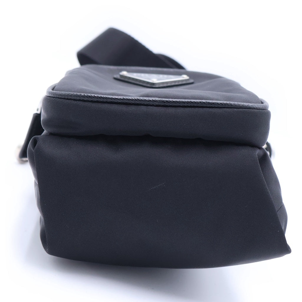 PRADA(プラダ) フォンショルダー 携帯ケース ショルダーバッグ ミニバッグ ブラック テスート 2ZH155 シルバー金具 レディース