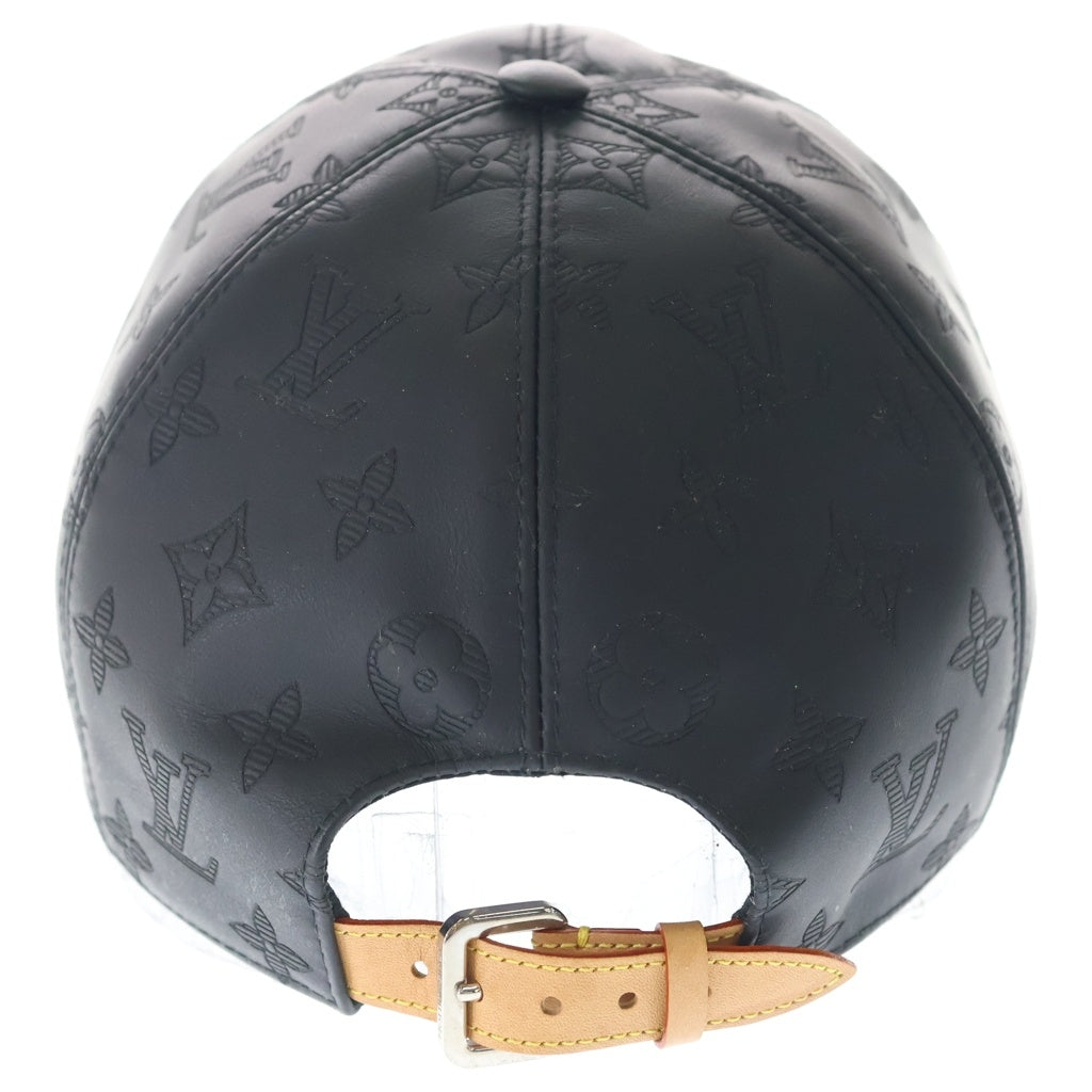 LOUIS VUITTON(ルイヴィトン) モノグラムシャドウ レザー ベースボールキャップ 帽子 ブラック M76581