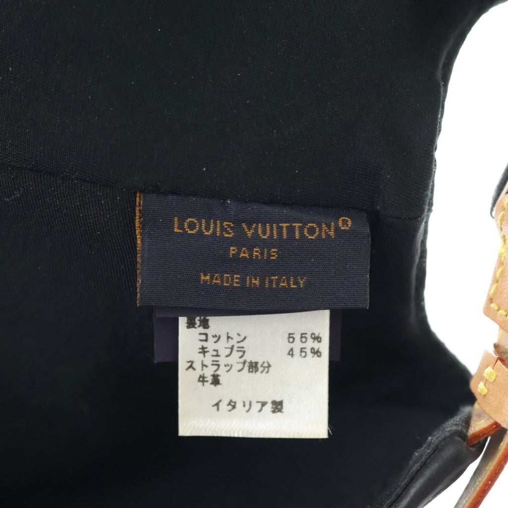 LOUIS VUITTON(ルイヴィトン) モノグラムシャドウ レザー ベースボールキャップ 帽子 ブラック M76581