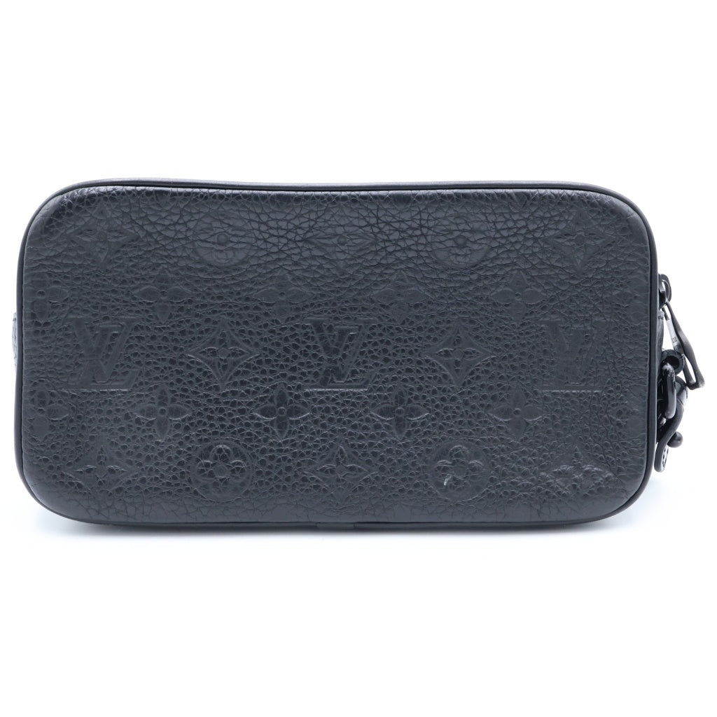 LOUIS VUITTON(ルイヴィトン) モノグラム アンプラント ポシェット・ヴォルガ ポーチ ケース セカンドバッグ ブラック レザー M55703 ブラック金具 レディース